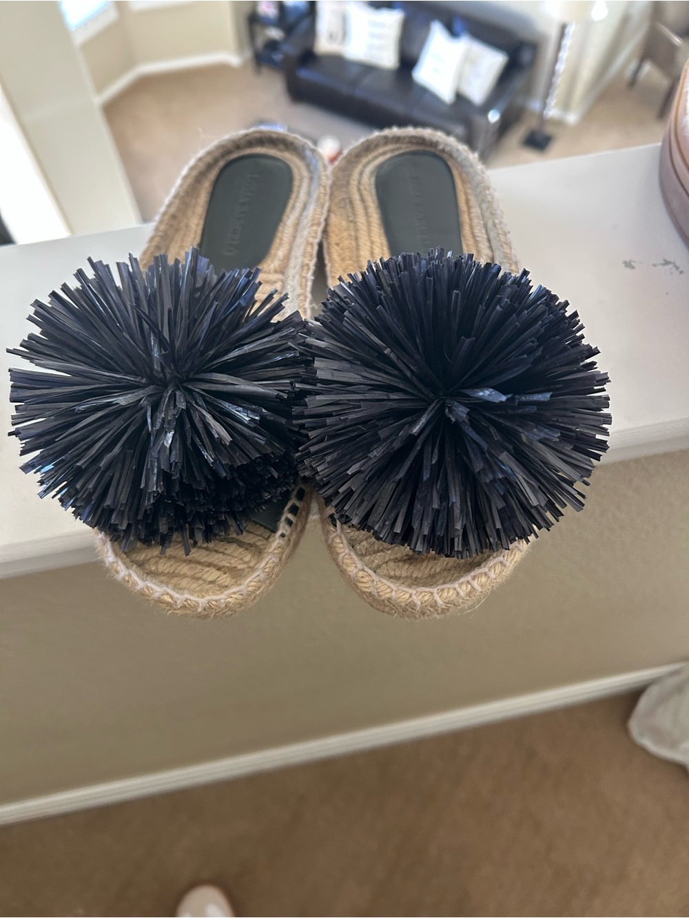 Paloma barcelo Women's navy Pom Espadrille Slide - size 38